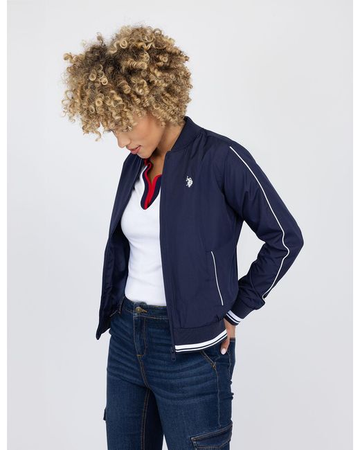 U.S. POLO ASSN. White Solid Bomber Jacket