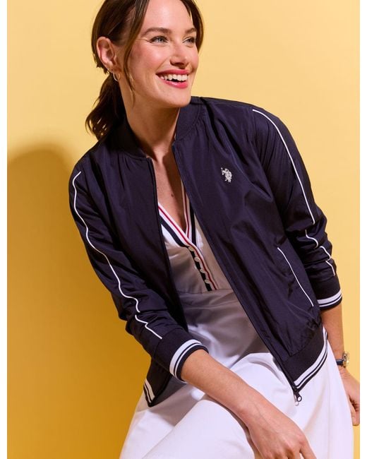 U.S. POLO ASSN. White Solid Bomber Jacket