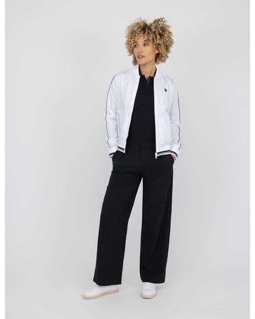 U.S. POLO ASSN. White Solid Bomber Jacket