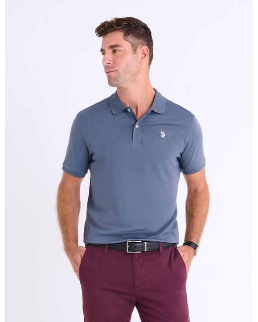 U.S. POLO ASSN. Pink Solid Interlock Polo Shirt for men