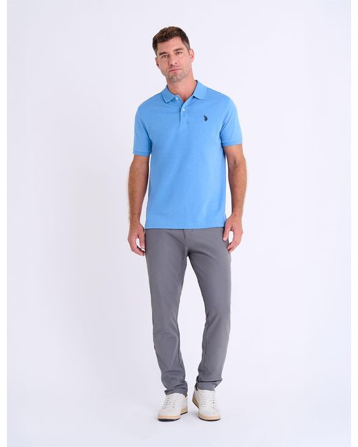 U.S. POLO ASSN. Pink Solid Interlock Polo Shirt for men