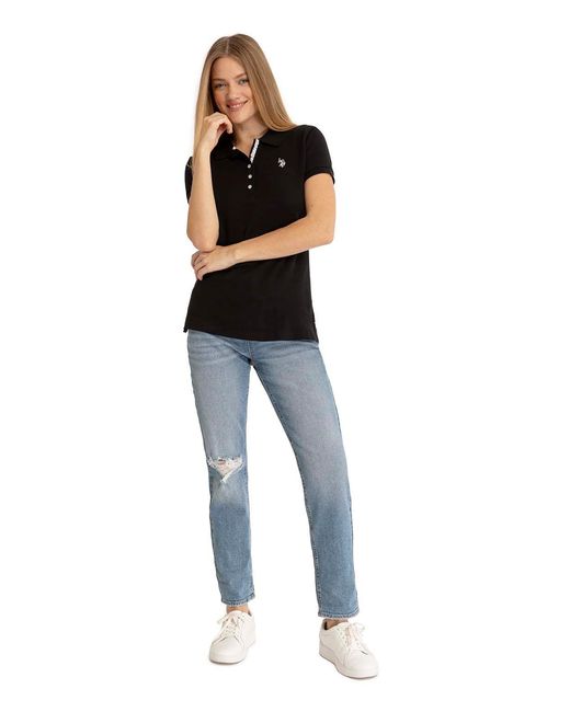 U.S. POLO ASSN. White Solid Interlock Polo Shirt