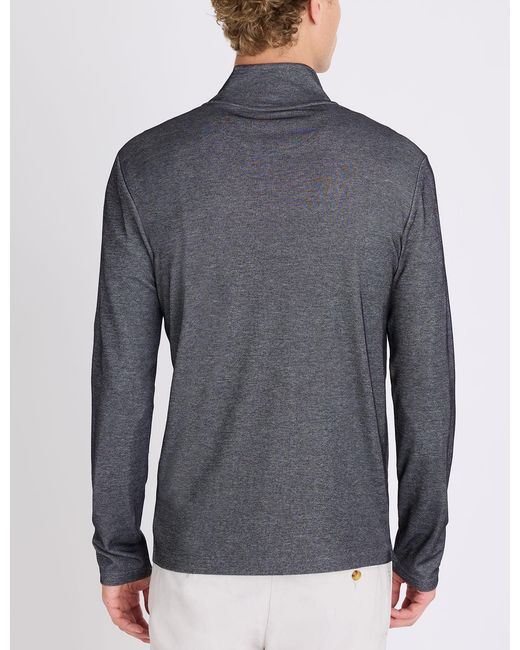 U.S. POLO ASSN. Blue 1/4 Zip Interlock Pique Pullover for men