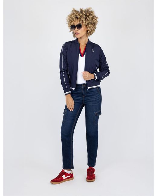 U.S. POLO ASSN. White Solid Bomber Jacket