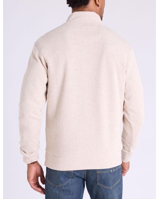 U.S. POLO ASSN. Natural 1/4 Zip Mock Neck Flatback Pullover for men
