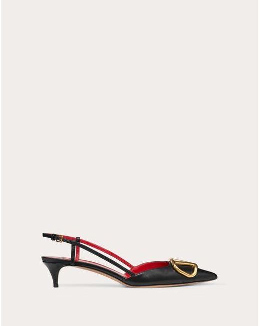 Valentino Garavani Vロゴ シグネチャー カーフスキン スリングバック パンプス 40 Mm 女性 ブラック Natural