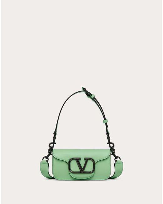 Valentino Garavani Green Mini Locò Crossbody Calfskin Bag for men