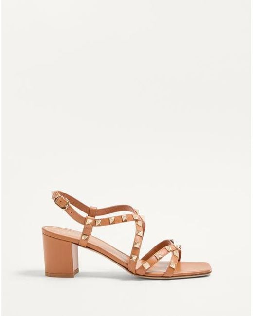 Valentino Garavani Pink Rockstud Calfskin Sandal With Straps 60Mm