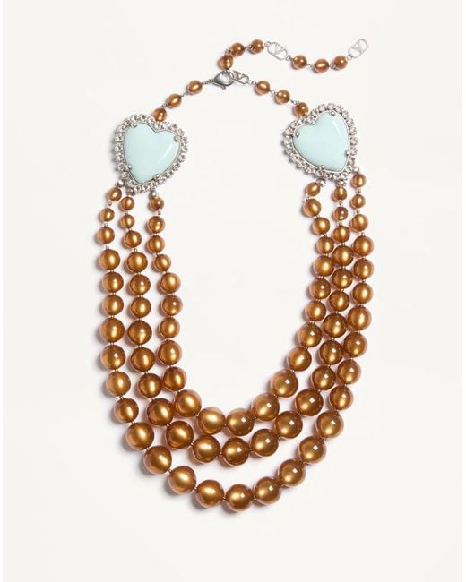 Valentino Garavani Metallic Coeur Hyperbole Necklace