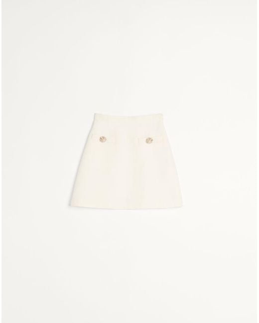 Valentino Natural Crepe Couture Short Skirt 36