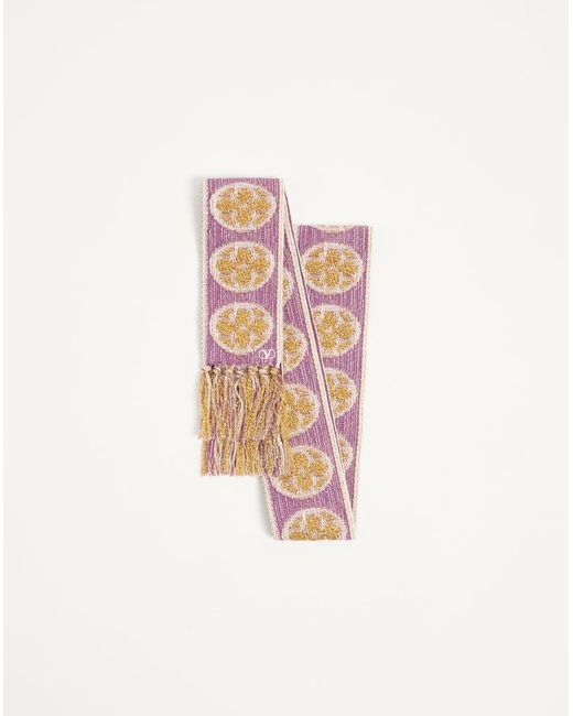 Valentino Garavani White Antibes Scarf With Metallic Fibre