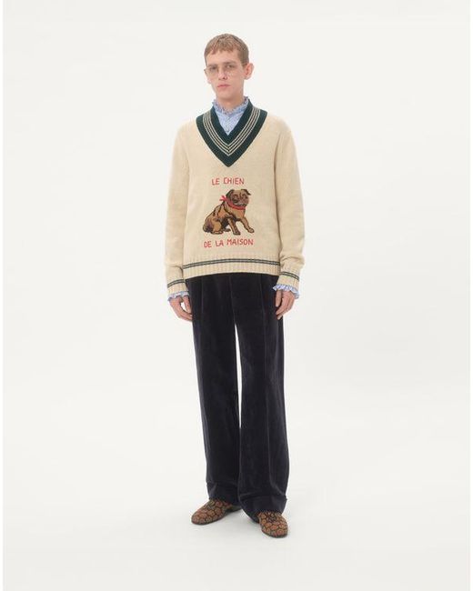 メンズ Valentino ル シアン デ ラ メゾン ジャカード ウール セーター おとこ オフホワイト Natural
