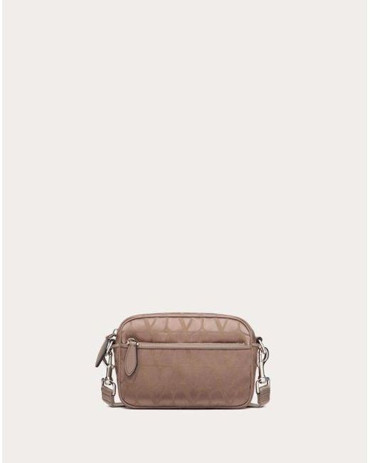 Valentino Garavani Natural Toile Iconographe Shoulder Bag In Technical Fabric With Leather Details for men