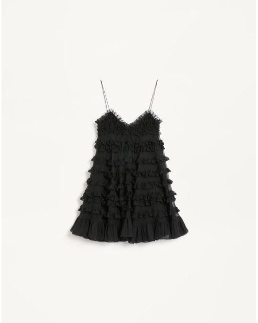 Valentino Black Chiffon Short Dress
