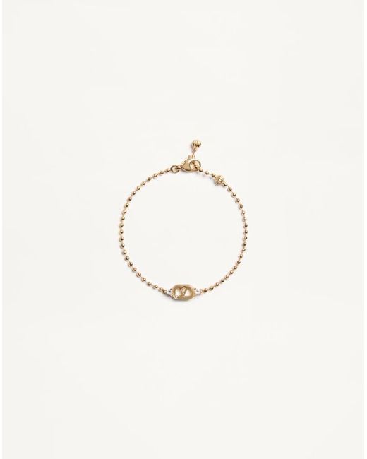 Valentino Garavani Natural Ovalette Metal And Swarovski Crystal Bracelet