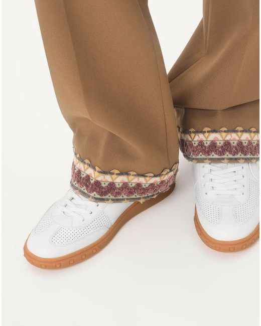 メンズ Valentino Garavani アップヴィレッジ パーフォレイテッドナッパレザー ロートップスニーカー おとこ ホワイト White