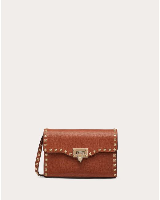 Valentino Garavani Leather Small Rockstud Grainy Calfskin Crossbody Bag