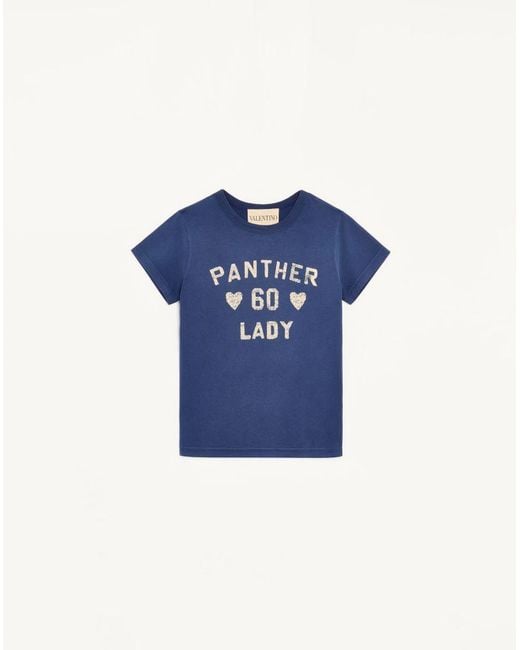 Valentino Blue Printed Cotton T-Shirt