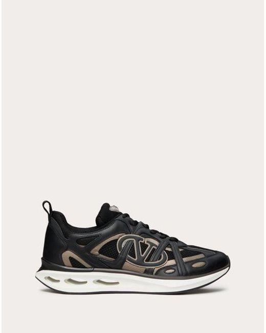 Valentino Garavani Vlogo Easyjog Low top Sneaker In Calfskin And Fabric in Black for Men Lyst UK