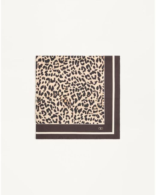Valentino Garavani White Fauve Éclat Silk Scarf