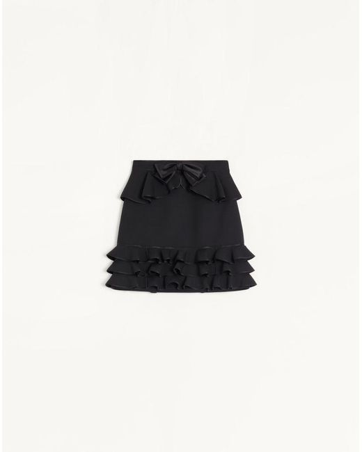 Valentino Black Crepe Couture Short Skirt 38