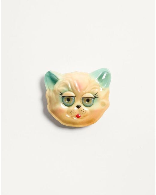 Valentino Garavani Metallic Le Chat De La Maison Plastic Brooch for men