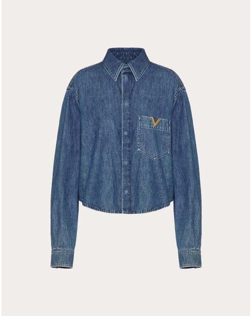 Valentino Blue Chambray Denim Shirt