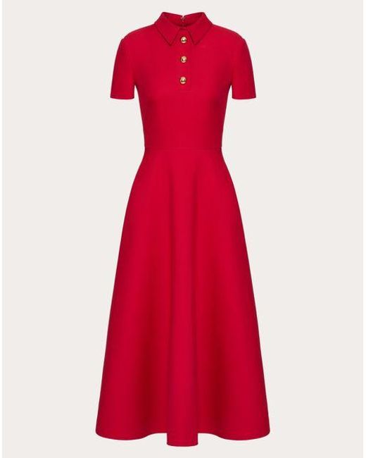 Valentino Red Crepe Couture Midi Dress
