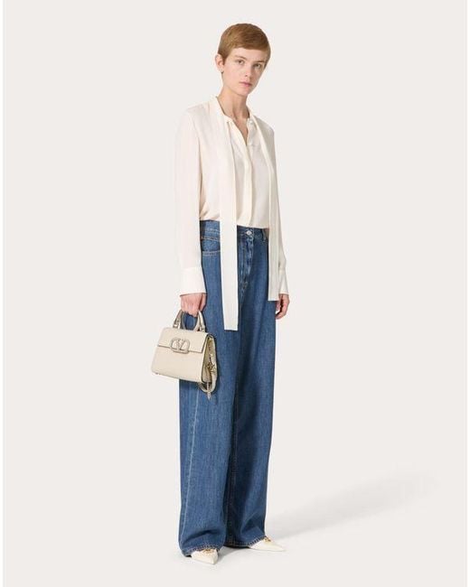 お買い得★Valentino★ エンブロイダリー スモール ハンドバッグ Vスリング ジュエルエンブロイダリー スモール ハンドバッグ for