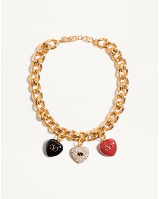 Valentino Garavani Metallic Coeur Royal Necklace