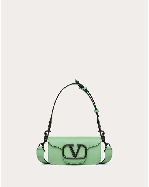 Valentino Garavani Green Mini Locò Crossbody Calfskin Bag for men