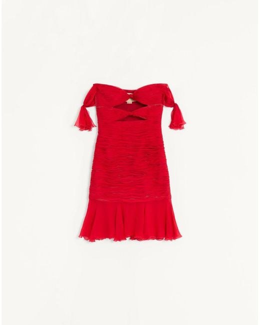 Valentino Red Chiffon Short Dress 36