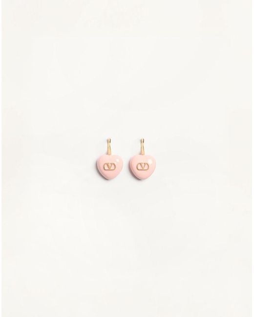 Valentino Garavani Natural Coeur Royal Metal And Enamel Earrings