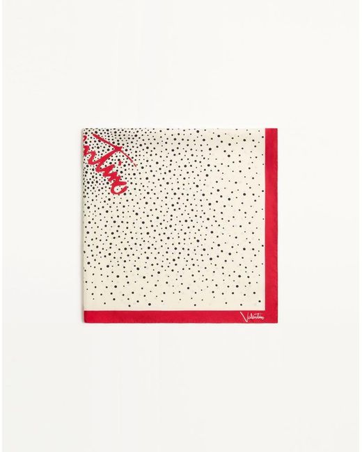 Valentino Garavani White Little Stars Silk Scarf