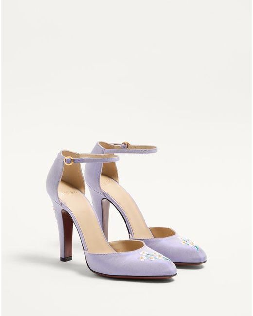 VALENTINO＞＞ハイドリー 105 刺繍サテンパンプス VALENTINO GARAVANI Dolly 105 embroidered shantung pumps