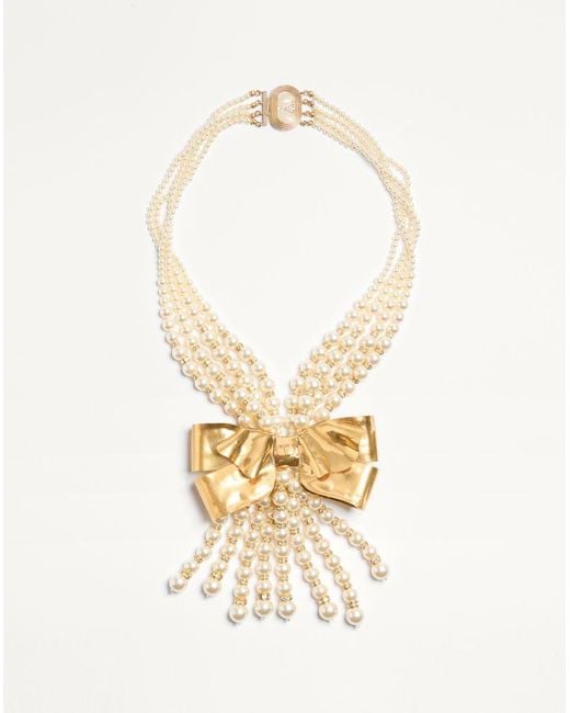 Valentino Garavani Metallic Trop Chou Necklace