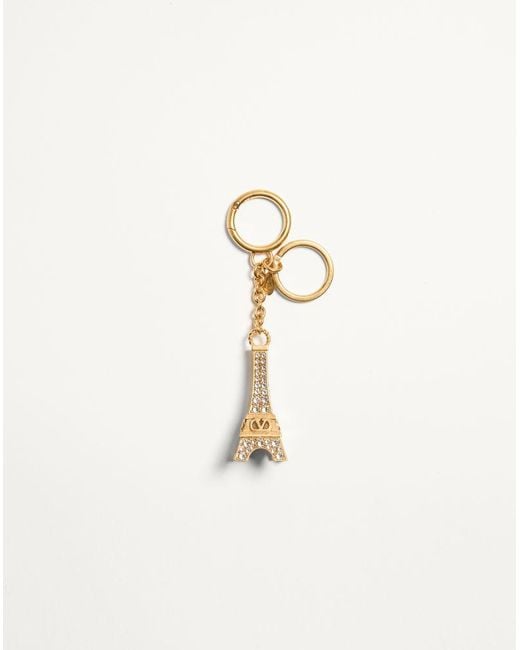 Valentino Garavani Natural Chez Bag Charm With Key Ring