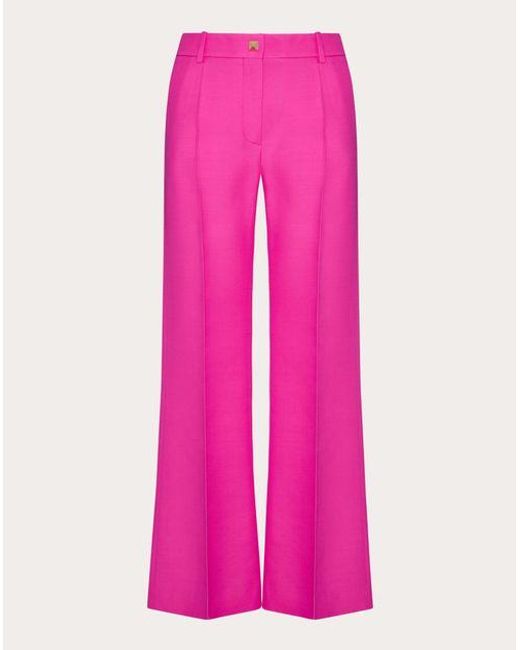 Pantalone in crepe couture di Valentino in Pink