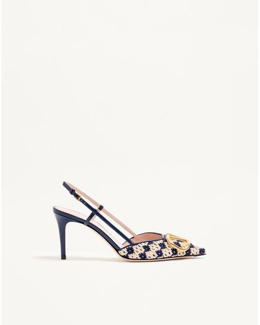 Valentino Garavani White Vlogo Signature Slingback Pumps