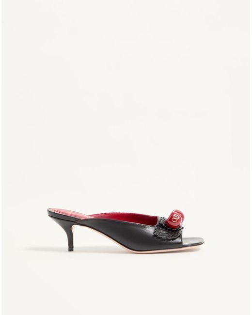 Valentino Garavani White Cherryfic Kidskin Slide Sandal 55Mm 36
