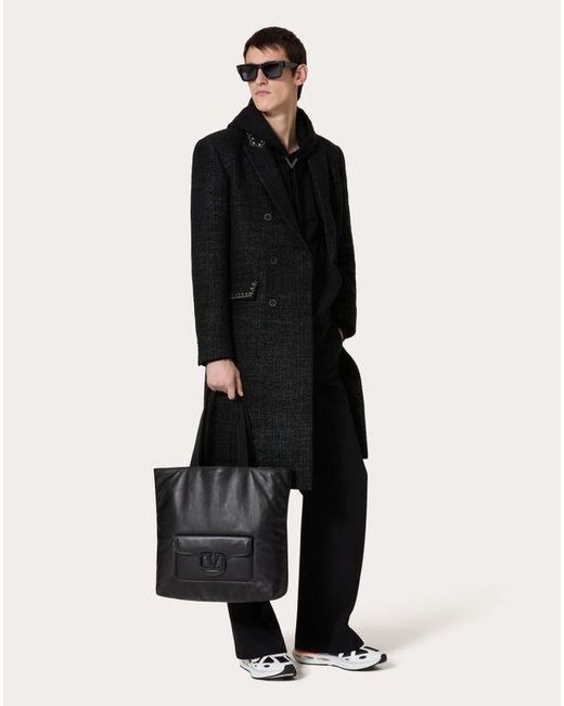 Valentino Garavani Black Noir Nappa Leather Shopper for men