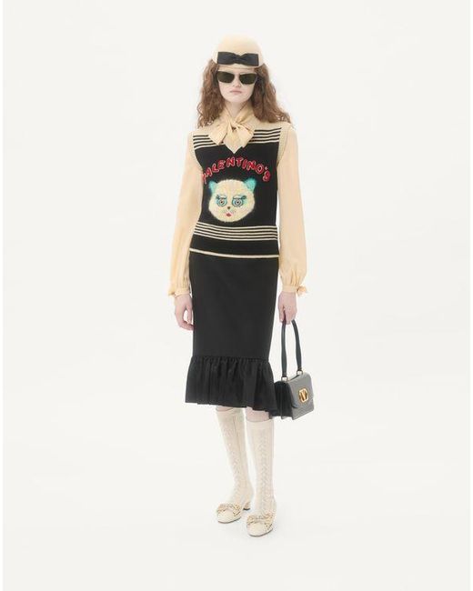 Valentino ル シャ デ ラ メゾン エンブロイダリー ベスト 女性 ブラック/マルチカラー Black