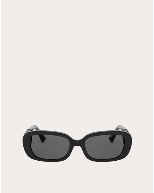 Valentino Black Occhiali ovale sonnenbrille aus acetat mit vlogo signature