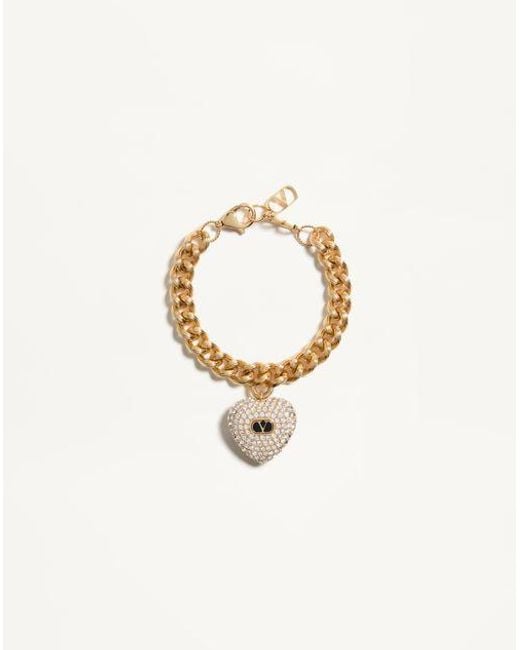 Valentino Garavani クール ロイヤル メタル X エナメル X スワロフスキー®クリスタル ブレスレット 女性 ゴールド/ブラック/クリスタル Metallic