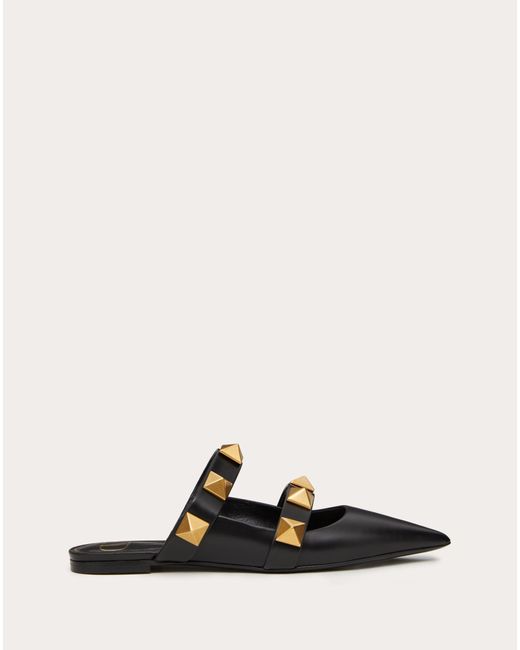 roman stud flat mule