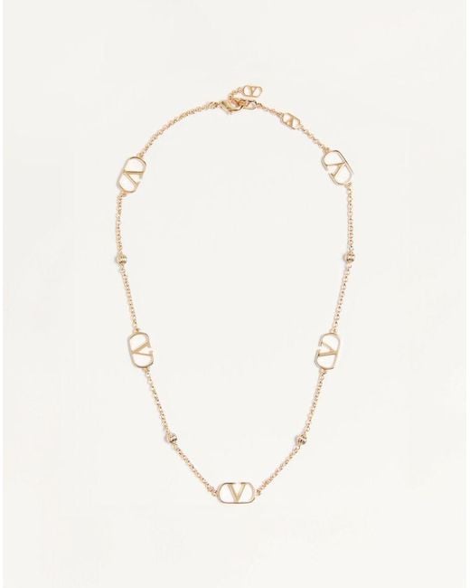 Valentino Garavani Natural Vlogo Signature Metal Necklace