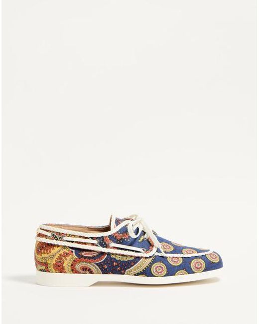 Valentino Garavani White Palm Avenue Boat Shoe for men