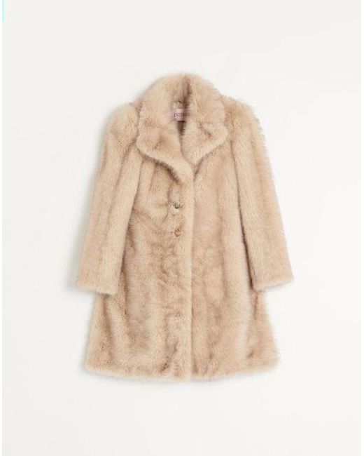 Valentino Natural Synthetic Fur Coat