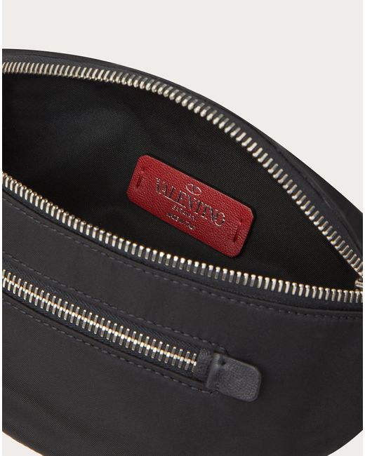 Valentino Garavani Black Mini Nylon Belt Bag With Vltn Straps for men