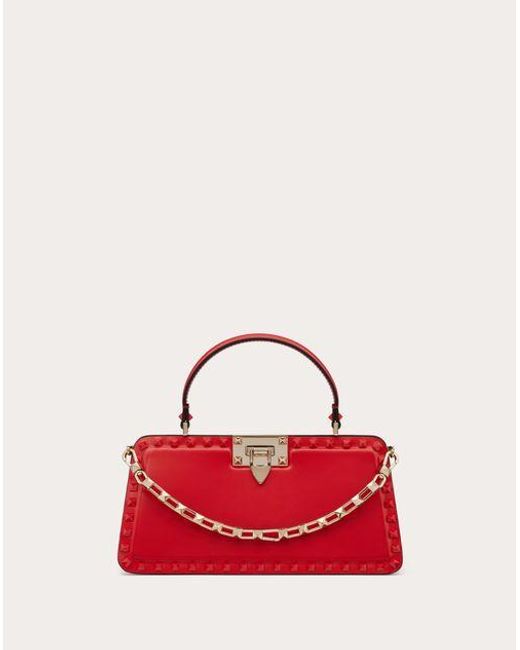 Valentino Garavani Red Rockstud Calfskin Handbag